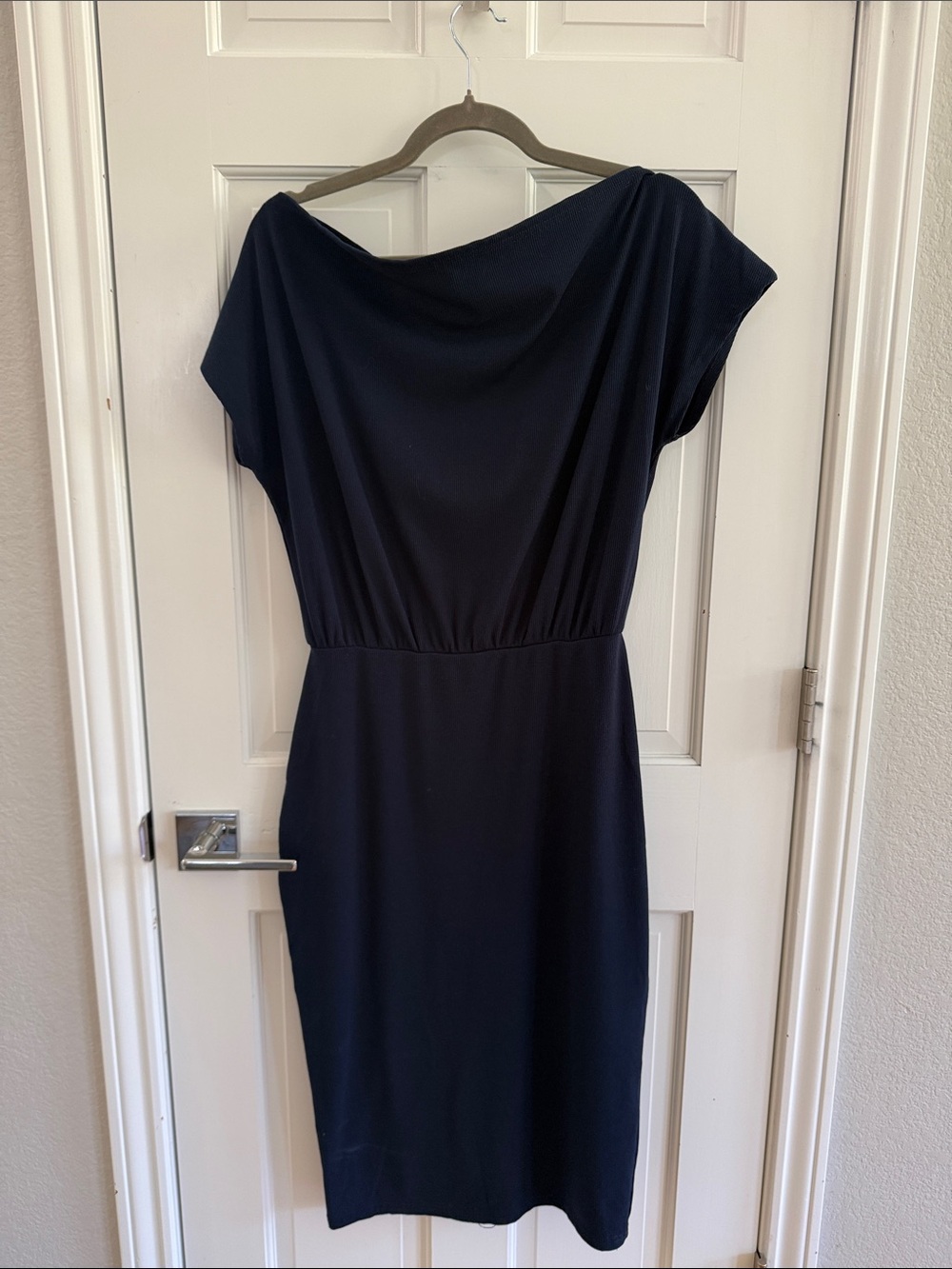 Amazon Navy Blue Boatneck Midi Dress